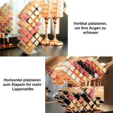 Органайзер для губної помади JessLab, акриловий тримач для губної помади, вежа для блисків для губ, прозорий органайзер для косметики та макіяжу для туалетного столика у ванній кімнаті, 28 відділень, прозорий 28 відділень