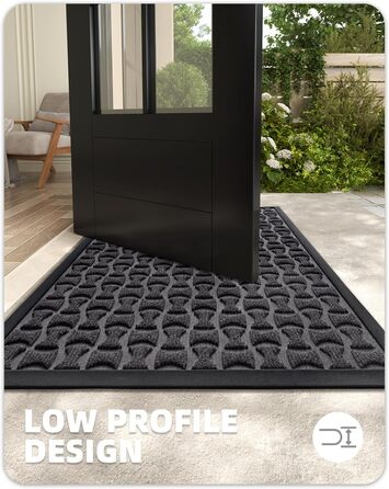 Килимок для вулиці кольору G, нековзний, водонепроникний, миється, брудозатримуючий килимок для внутрішнього та зовнішнього використання, килимок для передніх дверей, килимок для входу, коридору, зовнішньої зони (44x76 см, сірий) Сірий 44x76 см