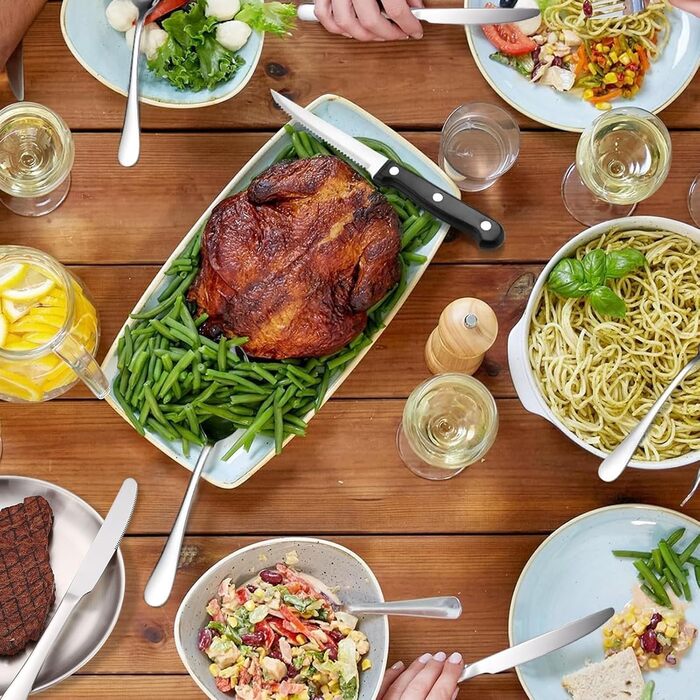 Набір столових приборів для кемпінгу, 20-предметний набір кемпінгового посуду для 4 осіб, нержавіюча сталь, з ложкою, виделкою, ножем, тарілкою та затискачем для кемпінгу, пікніків та походів