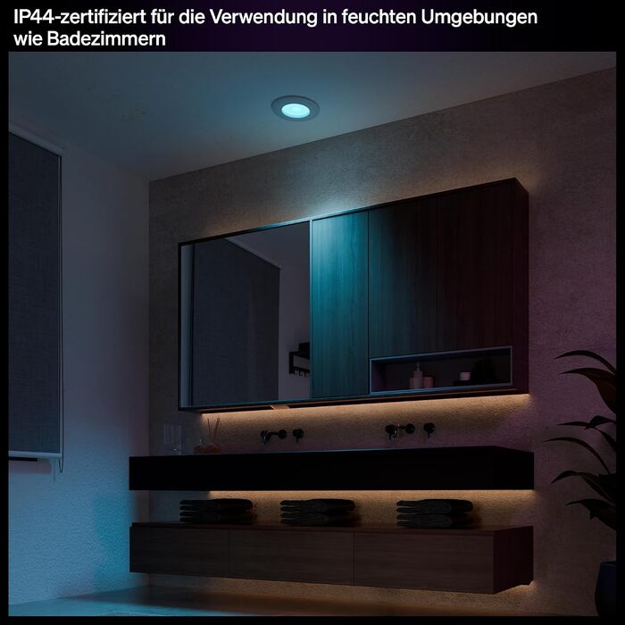 Набір вбудованих світильників Philips Hue Slim Downlight (3 шт.), LED, 1000 лм, 90 мм, тонкий дизайн, повний спектр денного світла 100020 000 K, плавне димування, точна передача кольорів, Smart Lighting, білий, нове покоління розміру S