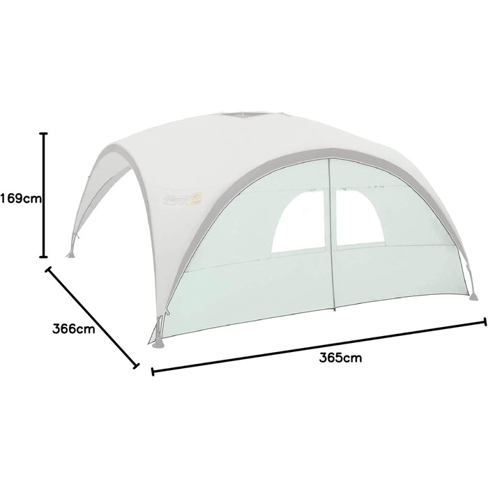 Бічна панель Coleman для навісу для заходу, бічна панель з дверима та вікном/ срібляста