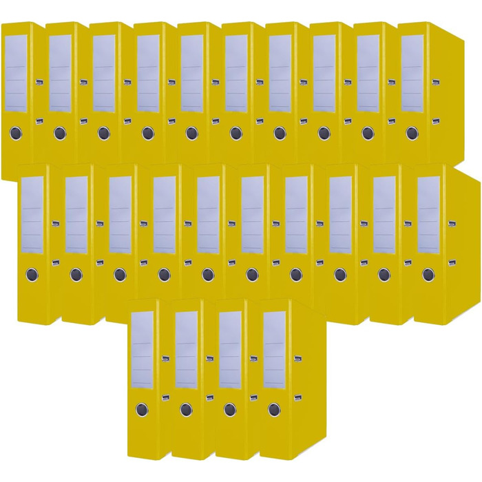 ПРОДУКЦІЯ OFFICER PRODUCTS папка з 24 упаковок DIN A4/50 мм/папір картон/пластикова обкладинка PP Папка з прорізом офісна папка картонна папка папка з файлами металева захисна плівка (A4/ 75 мм, жовта)