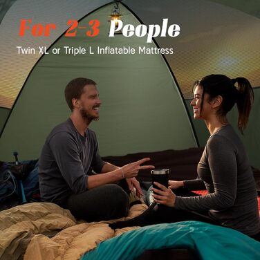 Намет для кемпінгу на 2-3 особи - надлегкий купольний намет, вітрозахисний, на 3-4 сезони, зі знімним зовнішнім полотном, невеликий розмір у упаковці, підходить для кемпінгу, піших прогулянок, походів та сімейного відпочинку