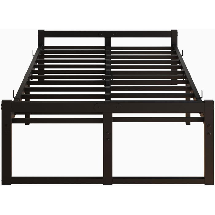 Ліжко 120x200 см, Каркас ліжка 120x200 з металевою рейковою основою, Металеве ліжко 120x200 см з місцем для зберігання - висота 32 см, Гостьове ліжко, Двоспальне ліжко, Пружинний матрац не потрібен, Чорний каркас ліжка 120 x 200 см