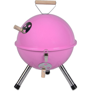Міні-барбекю чайник гриль вугілля гриль для садової тераси кемпінг фестиваль пікнік барбекю барбекю Ø 30 см рожевий