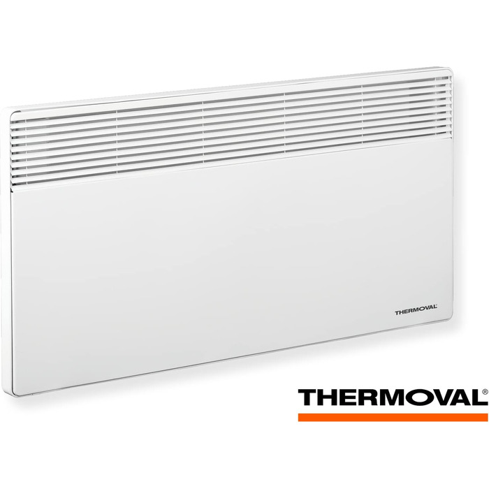 Електричний конвектор Thermoval, електричний радіатор TX 2500, 2,5 кВт, IP20, окремостоячий або настінний електричний обігрівач, електричне опалення для житлових та офісних приміщень, конвекторний обігрівач, білий