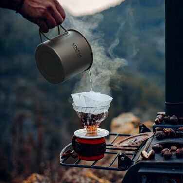 Портативний титановий горщик Lixada Ultralight з кришкою та ручкою для води, складний, для кемпінгу, відпочинку на природі, кухні, пікніка