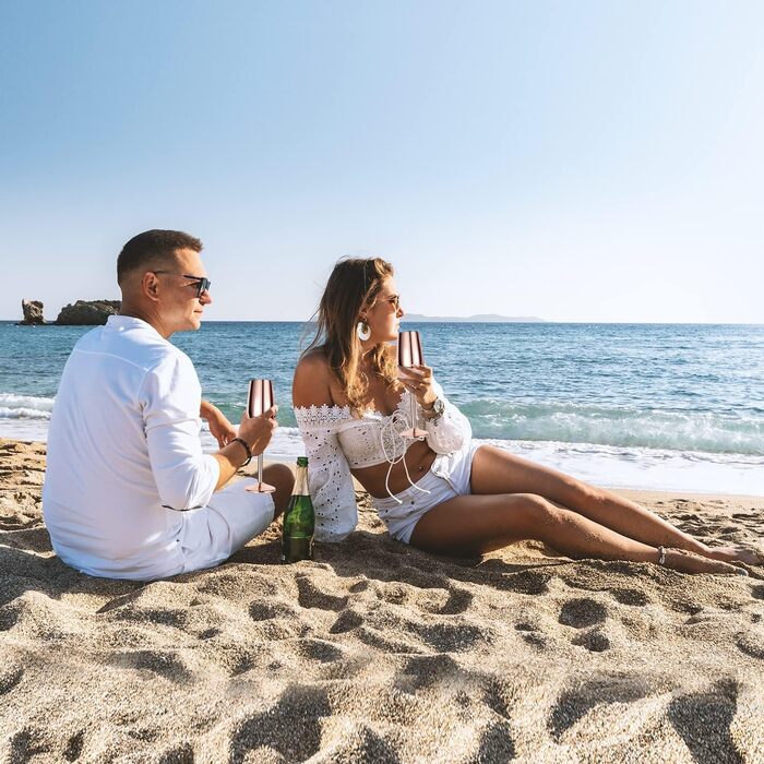 Келихи для шампанського FOOLS ALIBAI з нержавіючої сталі 200 мл рожеве золото,келихи для шампанського набір з 2 моет, коктейльні к