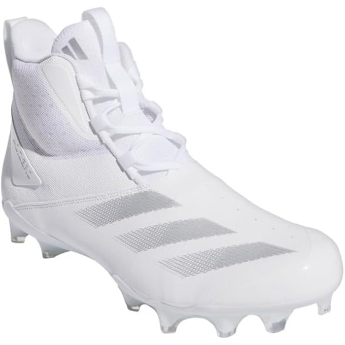 Кросівки для американського футболу adidas Unisex Adizero Chaos 17 Жіночі/18 Чоловічі Білі Срібні Металічні Білі
