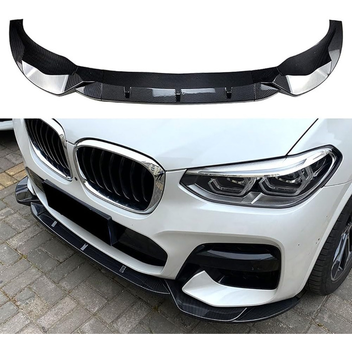 Передній губний спойлер автомобіля для BMW X3 G01 X4 G02 Prophase M Pack 2018-2021, Передній бампер Губний спойлер Губний спліттер Дифузор Автомобільний передній спойлер Автомобільні аксесуари, 2 Текстура з вуглецевого волокна Нормальна 2 Текстура з вугле