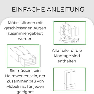 Шафа CDF Біла, ширина 90 см, дитяча кімната, спальня, 2 шухляди, 2-дверна шафа, сучасний вигляд, все для складання, одяг, іграшки