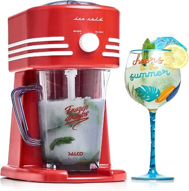 Льодогенератор SlushIce Machine, 2 режими роботи для морозива грубого та тонкого помелу, ретро дизайн, 15 Вт, в т.ч. глечик 1 літр