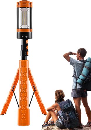 Світлодіодний ліхтар-штатив - висувна підставка від 54 до 164 см, водонепроникний кемпінговий ліхтар з ABS-пластику, лампа ємністю 10000 мАг з регульованою яскравістю та гачком Портативний робочий ліхтар для Різдва
