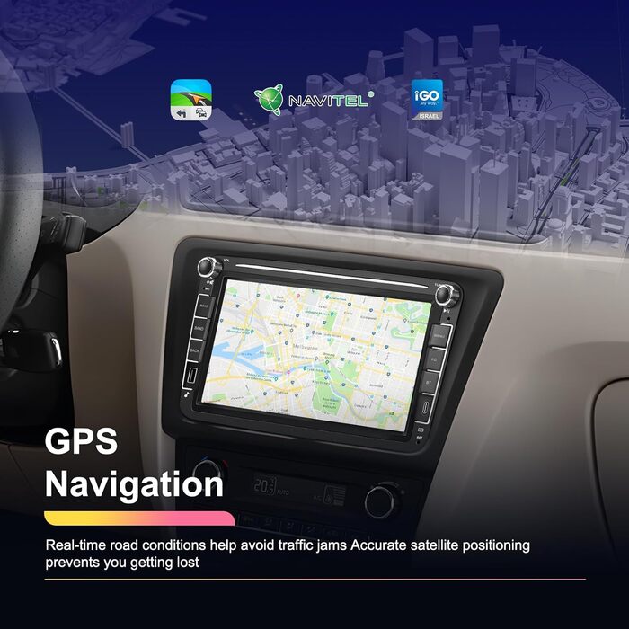Автомагнітола Hikity для Golf 5 6 Passat Jetta Caddy Polo cc Tiguan EOS Touran T5 Scirocco Бездротове керування Carplay та Android Auto, 7-дюймовий сенсорний екран Android 2 ГБ 64 ГБ, Bluetooth, FM, DSP, RDS/Mirror Link 264 ГБ S1
