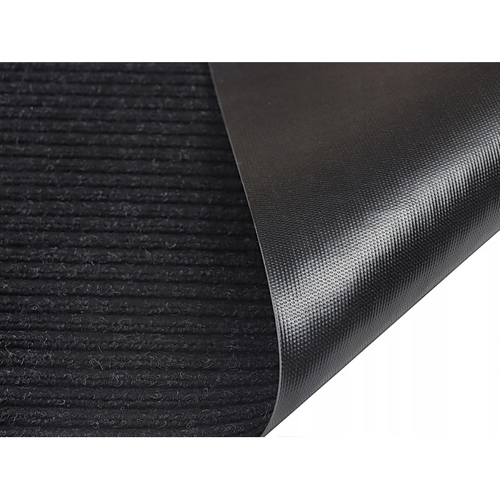 Чорний килимок для дверей 50x80 см Міцний, нековзний килимок для вловлювання бруду для використання всередині та зовні приміщень абсорбуючий килимок для дверей з поліпропілену та ПВХ, чорний, 50 x 80 см (прямокутний)