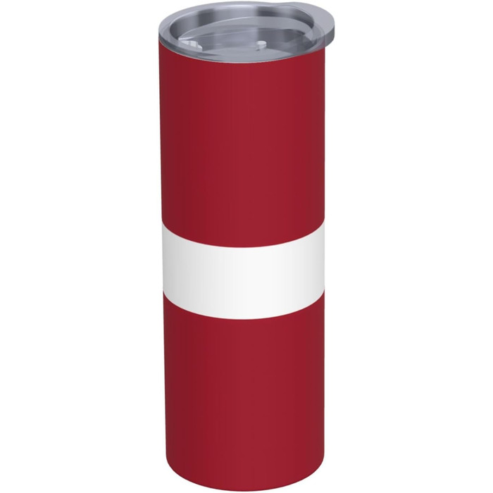 Кухоль з прямою трубочкою, дизайн латвійський прапор, друкований, дорожній кухоль, підходить для кемпінгу, офісу та дому, 590 мл
