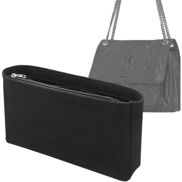 Вставка-органайзер для сумки Lckaey для NiKi22 28 32 Вставка для фінішної обробки сумки 3008black-28 Чорна 9.84*2.75*5.1in