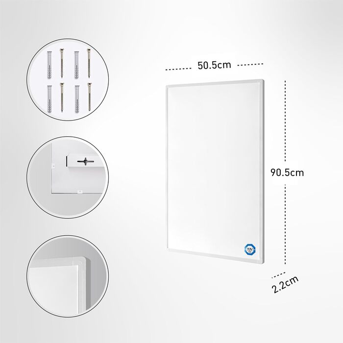 Інфрачервоний обігрівач потужністю 500 Вт з термостатом Настінний інфрачервоний обігрівач для 8-15 м Електричний обігрівач із захистом від перегріву Сенсорний термостат Сертифіковано TV та має 10-річну гарантію