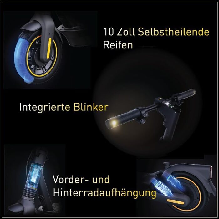 Самокат з допуском до дорожнього руху для дорослих, максимальна швидкість 20 км/год, запас ходу 70 км, великий запас ходу (версія