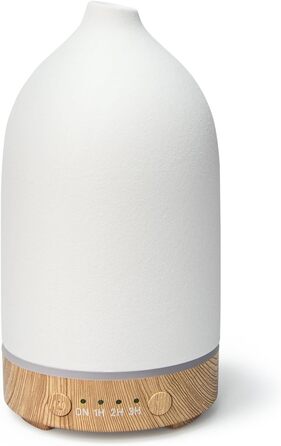 Керамічний ароматичний дифузор SALUBRITO, білий дифузор для ефірних олій, ультразвуковий зволожувач ароматичних олій, ароматерапевтичний дифузор для ароматичних олій, без BPA, подарунок для жінок