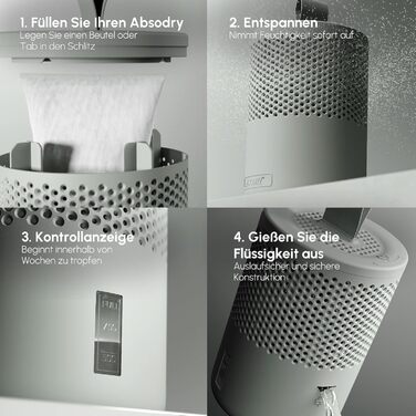 Осушувач повітря для квартири без електрики - для найкращої якості повітря - Осушувач для підвалу, ванної кімнати, спальні - проти