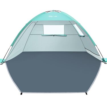 Пляжний намет Glymnis Beach Shelter з 2 дверима на блискавці, захист від ультрафіолету UPF50, вітронепроникний, невеликий розмір у упаковці, пляжний намет для 2-3 осіб