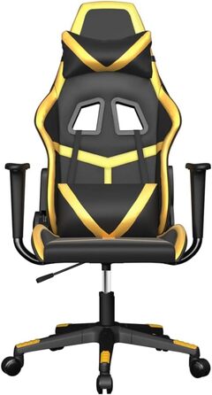Геймерське крісло, офісне крісло, чорно-золотий колір, штучна шкіра