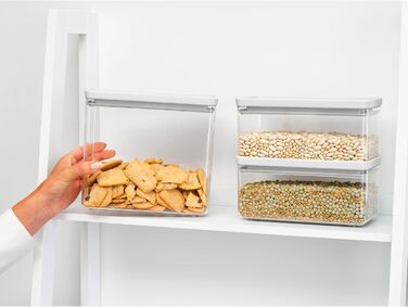 Штабелювані контейнери, набір з 2 шт. 1,5 л та 3,5 л Герметичні контейнери для зберігання із силіконовою кришкою для кухні Для сухих та вологих продуктів, цукру, борошна Світло-сірий