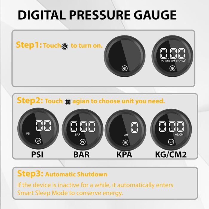 Велосипедний насос MOHEGIA з манометром, повітряний насос високого тиску, 160 PSI, сумісний з вентилями Schrader та Presta, цифровий манометр/чорний