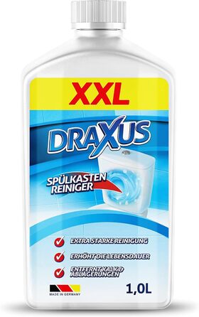 Очищувач бачків DRAXUS у пляшці розміру XXL (1.0 л) I Надзвичайно сильний засіб для видалення накипу з цистерни I Ретельно видаляє вапняний наліт і відкладення