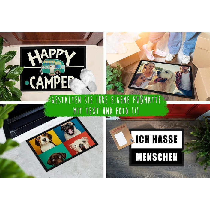 Килимок для дверей Print Royal - Персоналізуйте свій килимок за допомогою власного фото - Різні розміри від 60 см до 120 см - Нековзний, 60 x 40 см з гумовою каймою