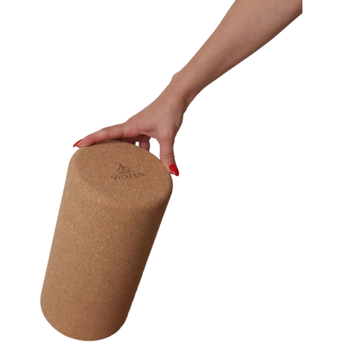 Ролик для фасції, виготовлений зі 100 натурального корка екологічний, нековзний та стабільний йога-ролик для спини, шиї та ніг ідеальний масажний та регенеруючий валик для фітнесу, пілатесу та йоги 300 x 150 мм