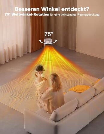 Розумний енергозберігаючий вентилятор-обігрівач, 1800 Вт PTC обігрівач з WiFi/додатком/Alexa/голосовим керуванням Google для використання в приміщенні, обігрів та охолодження 2 в 1, обігрівач для ванної кімнати, домашнього офісу, спальні, чорний Smart WiF