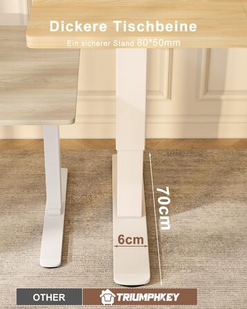 Стіл з регульованою висотою 160x80 з портом зарядки USB, 3 попередньо встановлені налаштування пам&39яті, стіл з регульованою висотою та органайзером для кабелів, комп&39ютерний стіл, стіл для роботи стоячи, бежевий 160 x 80 см, клен білий