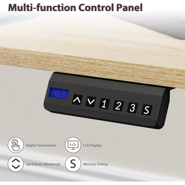 Електрично регульовані по висоті ніжки столу з потужним двигуном, регульована по висоті рама столу з колесами, рама столу з 3 налаштуваннями пам&39яті та функцією захисту від зіткнень 72-116 см