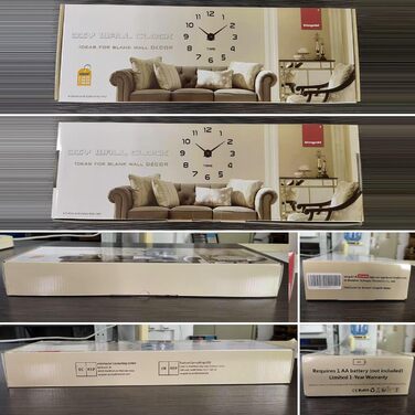 Сучасний німий DIY Великий настінний годинник 3D наклейка для декору домашнього офісу подарунок