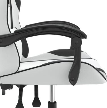 Ігрове крісло Gecheer Офісне крісло Ігрове крісло Ергономічне ігрове крісло Поворотне ігрове крісло Біле та чорне зі штучної шкіри