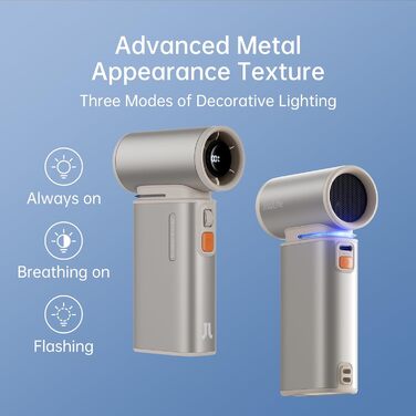 Міні-вентилятор JISULIFE 2-в-1 із функцією Air Duster, потужний транспортний вентилятор, стильний розумний маленький вентилятор, ручні вентилятори 1100 швидкостей, ручні вентилятори зі світлодіодним дисплеєм коричневі