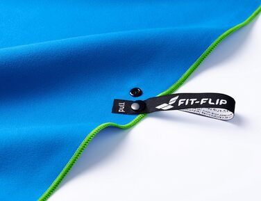 Рушник з мікрофібри Fit-Flip - Компактні рушники з мікрофібри - ідеально підходять як спортивний рушник, дорожній рушник, пляжний рушник - швидковисихаючий і легкий - банний рушник великий - спорт, фітнес, сауна (синій - зелений, 70х140см - ука)