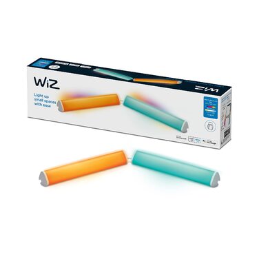 Набір смарт-світлових панелей WiZ Tunable White and Color Lightbar (2 шт.), 400 лм, RGB LED з 16 млн кольорів та регульованим білим світлом, керування через Wi-Fi, додаток або голосом, білий