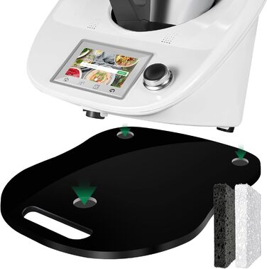 Ковзаюча дошка Zosudull для ковзаючої дошки Thermomix TM6 TM5, ковзаюча дошка преміум класу Thermomix з 2 шт. ами губок для миття посуду, розсувна дошка для Thermomix TM6 TM5 Аксесуари з колесами, катана дошка/слайдер