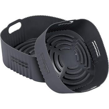 Силіконова форма для фритюрниці YINGRACE 22 см, аксесуари для фритюрниці 2 шт. Силіконова форма для випічки XXL 7.2 л, 8.3 л, COSORI 5.5 л, багаторазова замість паперу для випічки аксесуари для фритюрниці сірий