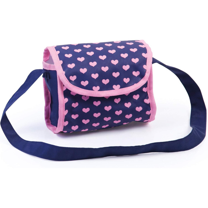 Модна лялькова коляска з сумкою, регульована по висоті ручка, великі колеса, вбудований кошик, складна, темно-синя одномісна, 1305