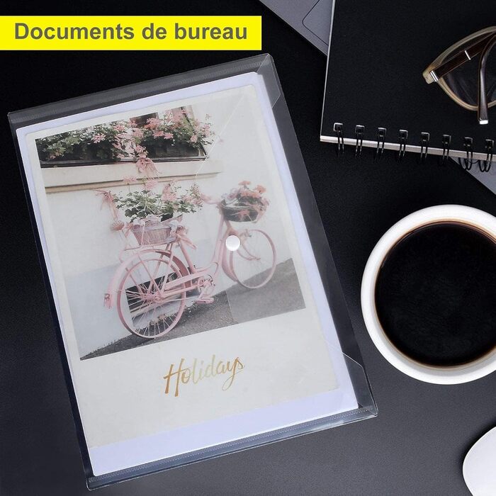 Папка для документів ASelected на 40 предметів із застібкою-кнопкою, кишеня для документів A4, прозора, прозора кишеня, колекційна папка, застібка-кнопка A4 для впорядкування документів, прозора, 40 предметів - A4