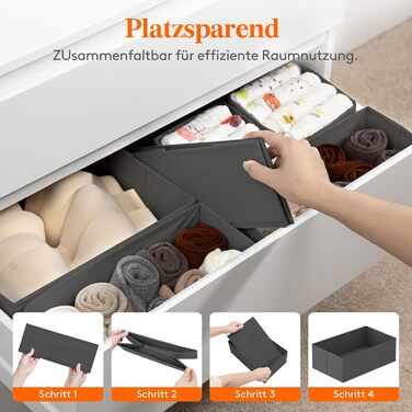 Набір органайзерів для шафи Lifewit з 16 шухляд, органайзер для шафи, система шухляд для пеленального столика, спальня для одягу, дитячий одяг, шкарпетки, спідня білизна, сірий 16