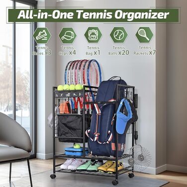 Органайзер для тенісних сумок Mythinglogic – тримач для ракеток, м’ячів та аксесуарів