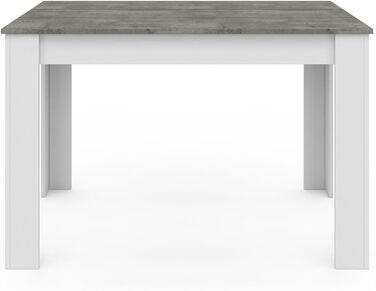 Прямокутний обідній стіл ROZY на 4 особи, білий, стільниця під бетон, 110 см