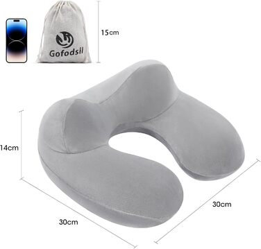 Надувна подушка для шиї для літаків, кемпінгу, поїздів та автомобілів з пов&39язкою на очі та берушами, портативна подушка для подорожей, надувна подушка для шиї для літаків, 2 шт.