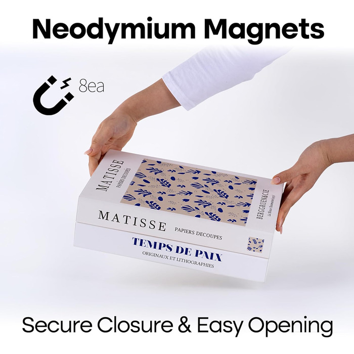 Декоративна коробка для кабелів у формі книги, розширювана коробка-органайзер для кабелів із магнітною застібкою для дому та офісу (Синій корал, Великий). Синій корал. Велика коробка.