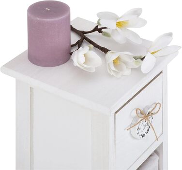 Комод CARO Furniture Flower, окремостояча полиця білого кольору з 1 шухлядою та 3 кошиками